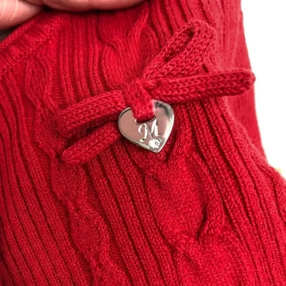 NWT Mayoral Chic cardigan sweater red cable‎ knit peplum hem size 6 months